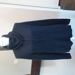 Athleta small oversized navy blue sweater with side zippers chunky